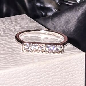 Elegant Silver Band with Sparkling Stones